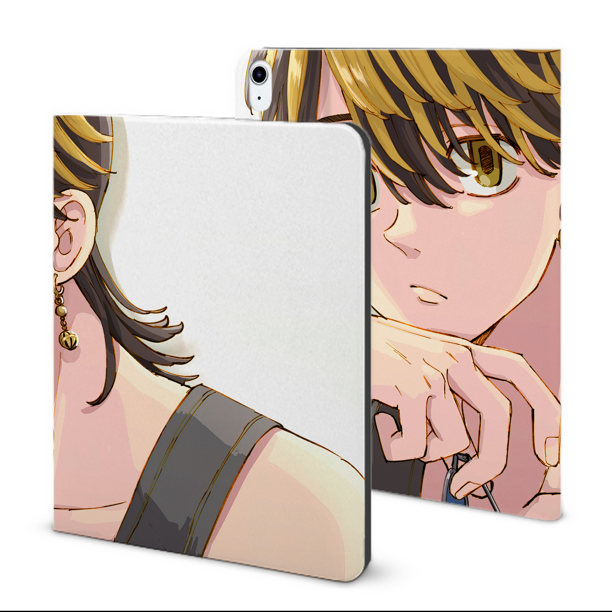 （画像用） 東京リベンジャーズ Tokyo Revengers IPad ケース ブック型 PUレザー TPU 耐衝撃 軽量 薄型 ペン収納なし 全面保護 IPad 各モデル対応